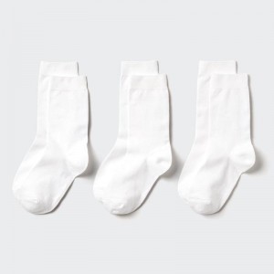 Uniqlo (3 Pairs) Women Socks Tights White US | JMRE-87346