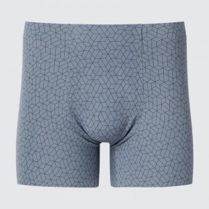 Uniqlo AIRism Boxer (Ultra Seamless, Print) Men Briefs Grey US | SWTV-29638