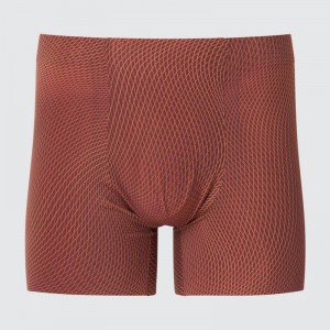 Uniqlo AIRism Boxer (Ultra Seamless, Print) Men Briefs Wine US | NHXO-67834