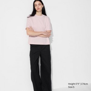 Uniqlo AIRism Cotton Women T-Shirts Pink US | KLIS-08741