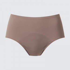 Uniqlo AIRism High Rise Period Pants Women Briefs Brown US | PLMG-50723