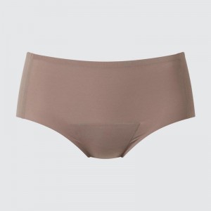 Uniqlo AIRism Hiphugger Period Pants Women Briefs Brown US | KVQI-39460