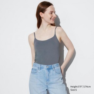 Uniqlo AIRism Women Tank Tops Grey US | YDJP-43018