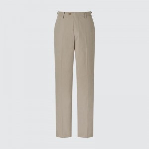 Uniqlo AirSense (Cotton-Like, Long) Men Trousers Beige US | SLUE-39748