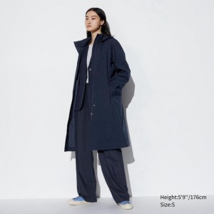 Uniqlo BLOCKTECH Women Coats Navy US | IMBG-08327