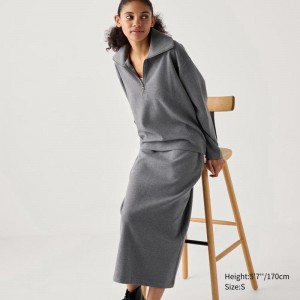 Uniqlo Brushed Jersey Narrow Women Skirts Grey US | MSET-82463