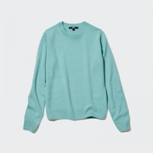 Uniqlo Cashmere Crew Neck Women Jumper Green US | NTYU-49317