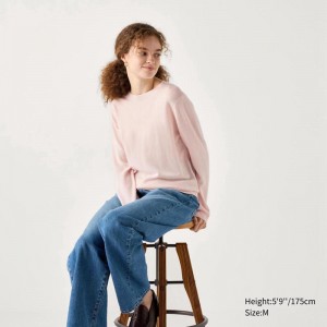 Uniqlo Cashmere Crew Neck Women Jumper Pink US | QPLO-60281