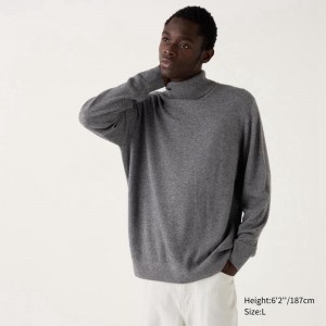 Uniqlo Cashmere Men Jumper Grey US | OLEH-90352