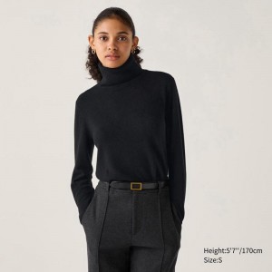 Uniqlo Cashmere Women Jumper Black US | WLID-38461