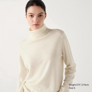 Uniqlo Cashmere Women Jumper Off White US | PUZQ-02617