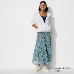 Uniqlo Chiffon (Printed) Women Skirts Green US | ZIBK-84302