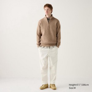 Uniqlo Corduroy Easy Ankle Men Trousers Off White US | OKIQ-04278