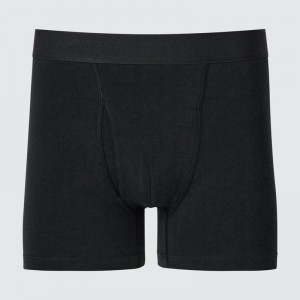 Uniqlo Cotton Boxer Men Briefs Black US | NYBW-87591