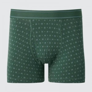 Uniqlo Cotton Boxer (Print) Men Briefs Olive US | DSWM-36950