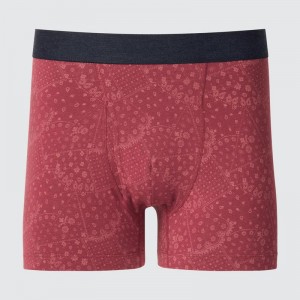 Uniqlo Cotton Boxer (Print) Men Briefs Red US | UMQP-27658