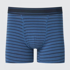 Uniqlo Cotton Boxer (Stripe) Men Briefs Blue US | TLZO-79680