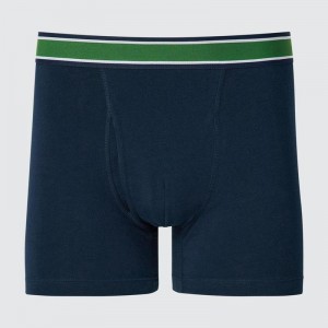 Uniqlo Cotton Boxer (Stripe) Men Briefs Navy US | PNBA-94126