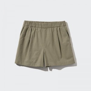 Uniqlo Cotton Easy (Short) Women Shorts Olive US | NZMT-96241