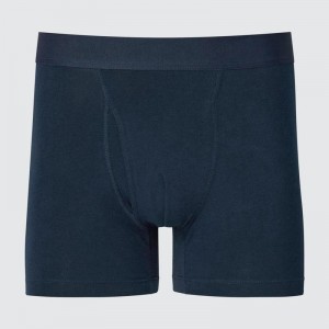 Uniqlo Cotton Regular Rise Boxer Men Briefs Navy US | TMFD-04781