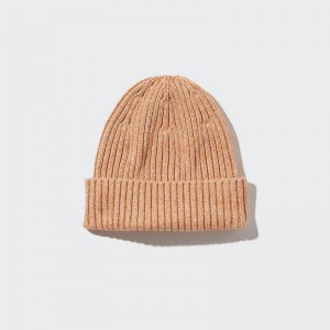 Uniqlo Cotton (Ribbed) Women Beanie Light Orange US | TJEY-02145