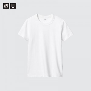 Uniqlo Crew Neck Women T-Shirts White US | BIPT-34270