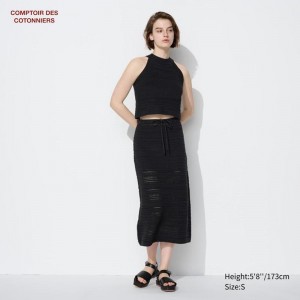 Uniqlo Crochet Midi Women Skirts Black US | DOEG-91806