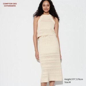 Uniqlo Crochet Midi Women Skirts Natural US | SCRM-94658