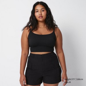 Uniqlo Cropped Women Camisoles Black US | RAUO-25167