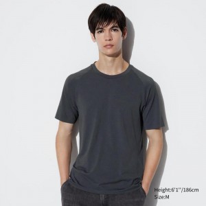 Uniqlo DRY-EX Men T-Shirt Dark Grey US | VYRU-46895