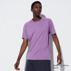 Uniqlo DRY-EX Men T-Shirt Purple US | HQSW-16239