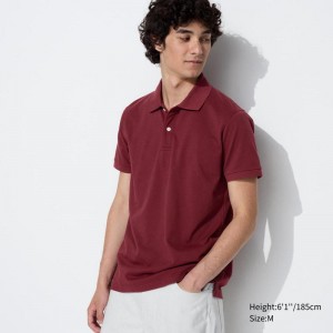 Uniqlo DRY Piqué Men Polo Shirts Wine US | KYMU-83160