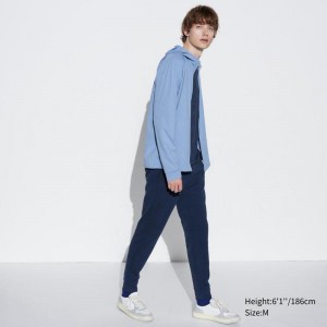 Uniqlo DRY Stretch Men Joggers Navy US | ZOEW-50986