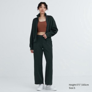 Uniqlo DRY Sweat Track Women Trousers Dark Green US | NMFQ-02456