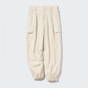 Uniqlo Easy Cargo (Short) Women Trousers Natural US | EWYB-78154