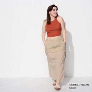 Uniqlo Easy Cargo Women Skirts Beige US | CQRB-17832