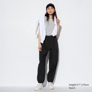 Uniqlo Easy Cargo Women Trousers Black US | GSTB-65173