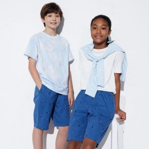 Uniqlo Easy (Printed) Kids' Shorts Blue US | HNXF-81074