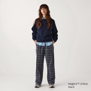 Uniqlo Flannel (Check) Women Trousers Grey US | JZFN-04672