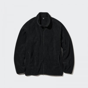 Uniqlo Fleece Full-Zip Men Jackets Black US | ILTQ-42310