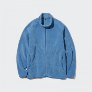 Uniqlo Fleece Full-Zip Men Jackets Blue US | BTLH-16490