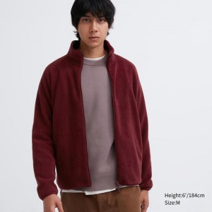 Uniqlo Fleece Full-Zip Men Jackets Red US | PUTE-81596