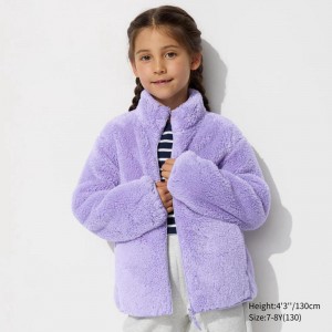 Uniqlo Fluffy Fleece Full-Zip Kids' Jackets Purple US | YZBM-93240