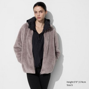 Uniqlo Fluffy Fleece Full-Zip Women Jackets Brown US | LIFT-48176