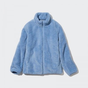 Uniqlo Fluffy Fleece Zipped Women Jackets Blue US | FVJU-40821