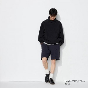 Uniqlo Geared Men Shorts Black US | CHFP-95018