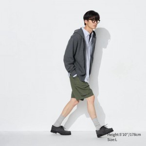 Uniqlo Geared Men Shorts Olive US | EZAW-90178