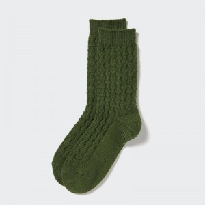 Uniqlo HEATTECH (Cable Knit) Women Socks Tights Green US | XCIE-31584