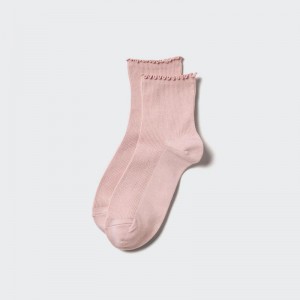 Uniqlo HEATTECH (Crew Mellow) Women Socks Tights Pink US | SIOT-76495