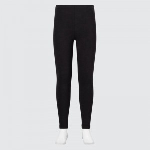 Uniqlo HEATTECH Extra Warm Cotton Kids' Leggings Black US | ISNV-78514